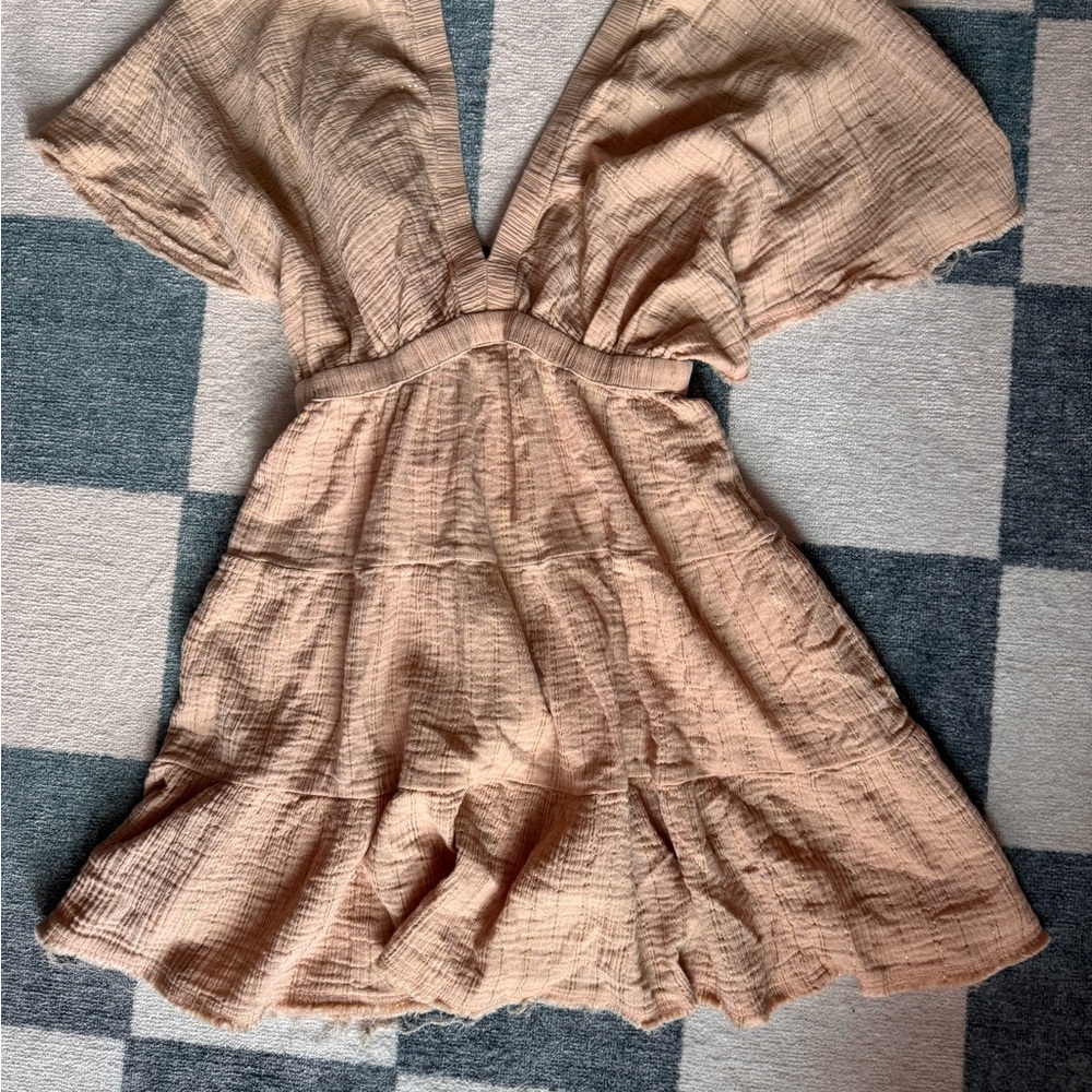 Chic Aerie Beige V-Neck Dress